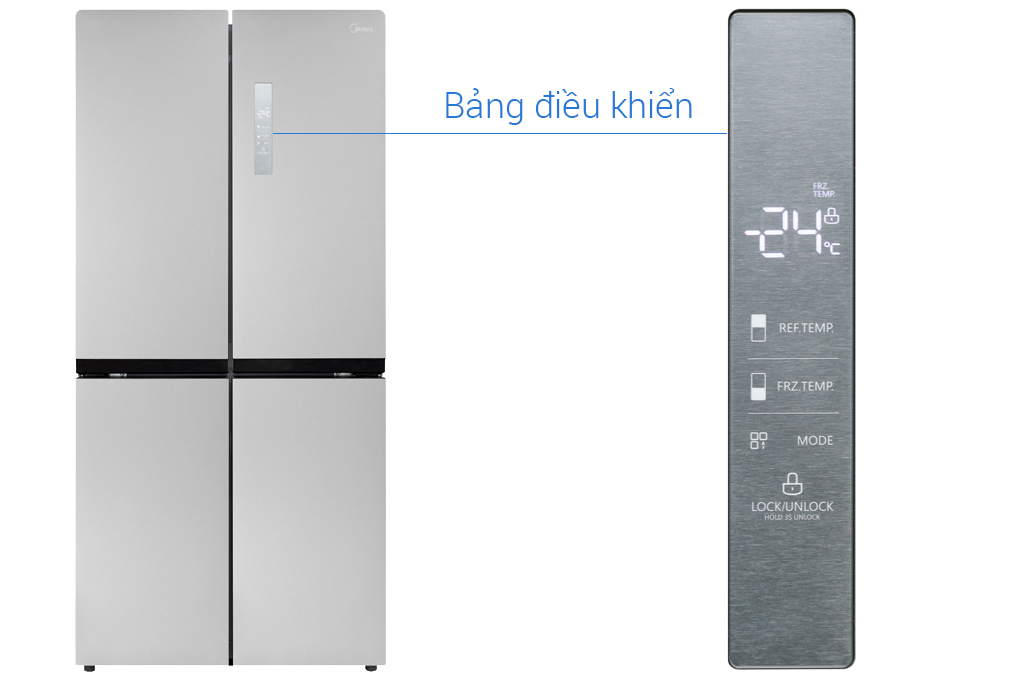 Tủ lạnh Midea Inverter 482 lít MRC-626FWEIS Màu Bạc