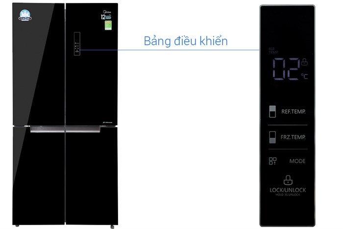 Tủ lạnh Midea Inverter 482 lít MRC-626FWEIS - G Màu Đen
