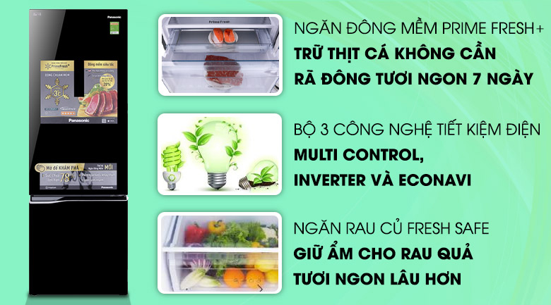 Tủ lạnh Panasonic Inverter 322 lít NR-BC369QKV2