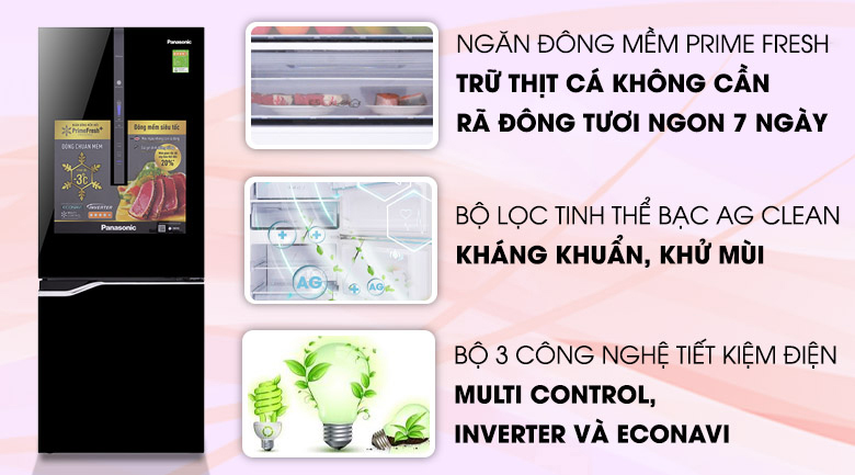 Tủ lạnh Panasonic Inverter 255 lít NR-BV288GKV2