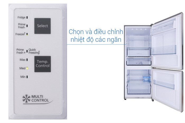 Tủ lạnh Panasonic Inverter 255 lít NR-BV289QSV2 Màu Xám