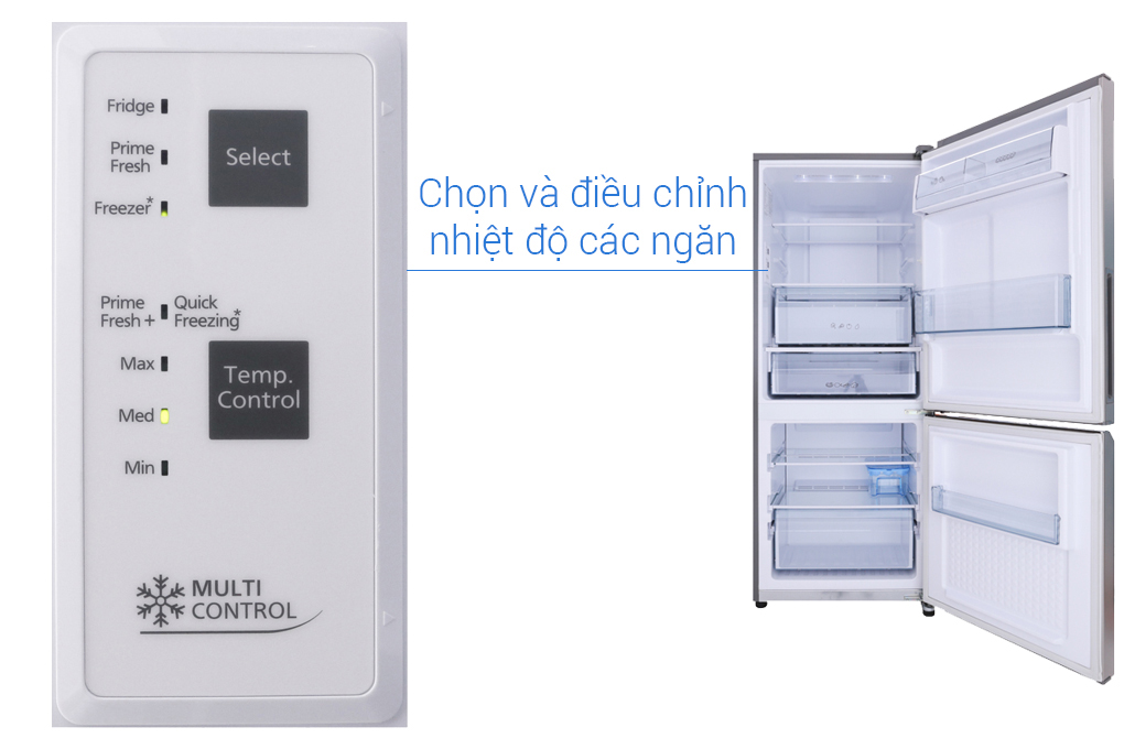 Tủ lạnh Panasonic Inverter 255 lít NR-BV289QSV2 Màu Xám