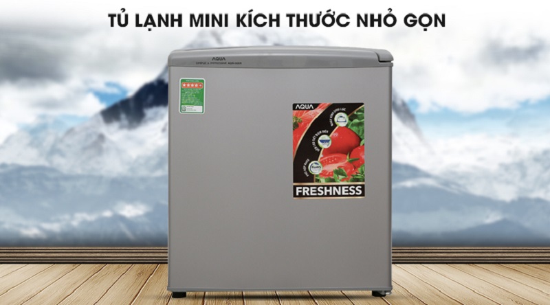 Tủ lạnh Aqua 50 lít AQR-55ER (SS) Xám Nhạt