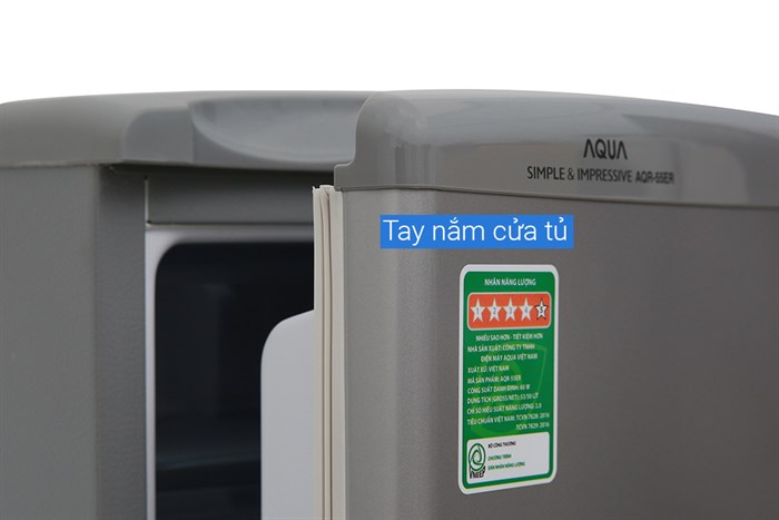 Tủ lạnh Aqua 50 lít AQR-55ER (SS) Xám Nhạt Màu Xám