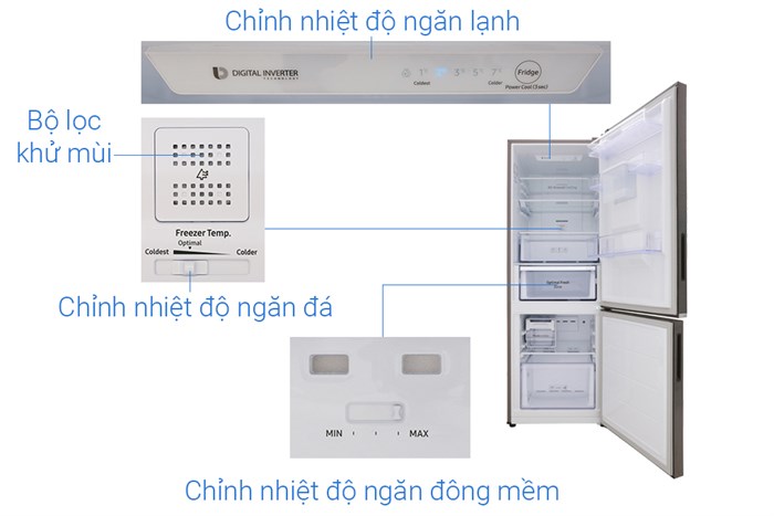 Tủ lạnh Samsung Inverter 307 lít RB30N4180B1/SV Màu Đen