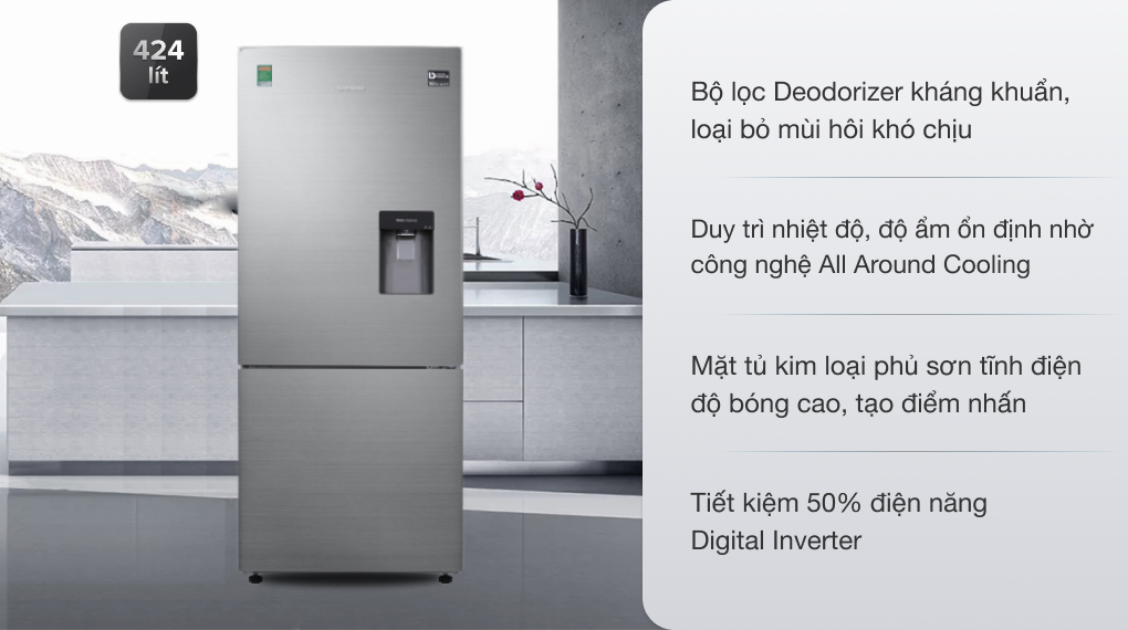 Tủ lạnh Samsung Inverter 424 lít RL4034SBAS8/SV