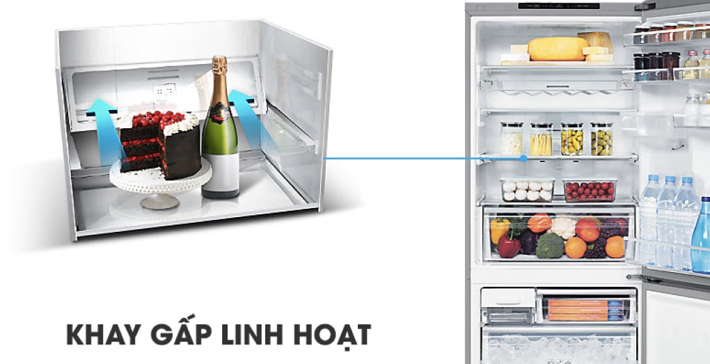 Tủ lạnh Samsung Inverter 424 lít RL4034SBAS8/SV - Khay gấp linh hoạt