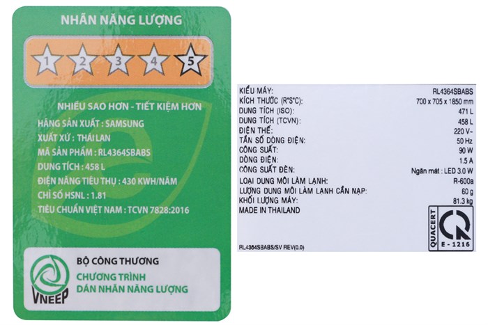 Tủ lạnh Samsung Inverter 458 lít RL4364SBABS/SV Màu Đen