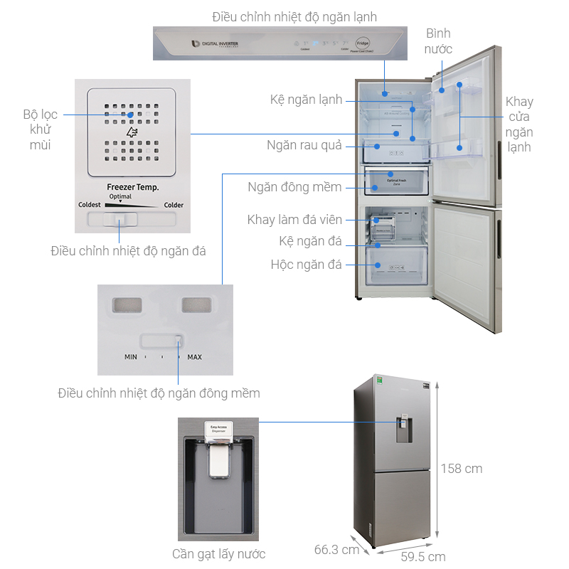 Tủ lạnh Samsung Inverter 276 lít RB27N4170S8/SV