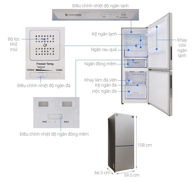 Tủ lạnh Samsung Inverter 280 lít RB27N4010S8/SV