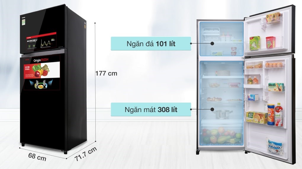 Tủ lạnh Toshiba Inverter 409 lít GR-AG46VPDZ XK1