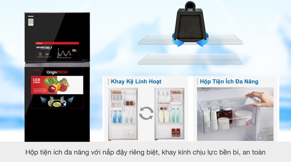 Tủ lạnh Toshiba Inverter 409 lít GR-AG46VPDZ XK1