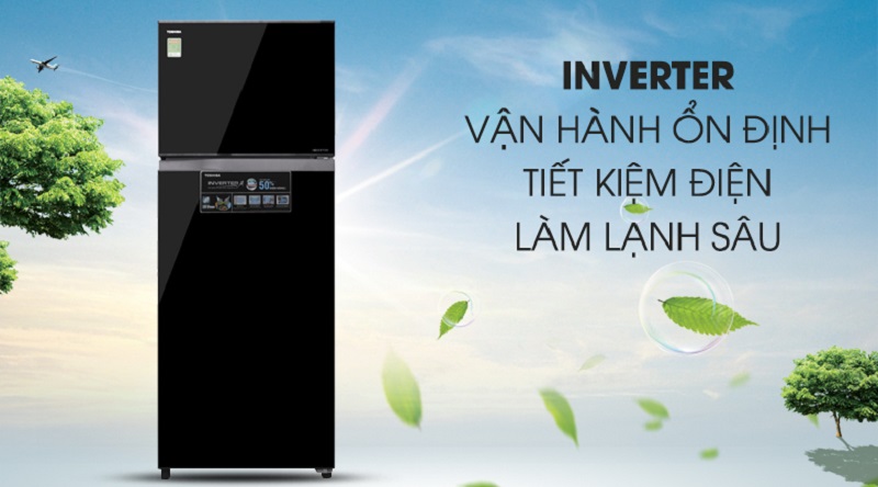 Tiết kiệm điện hơn với công nghệ Inverter kết hợp chế độ Eco hiện đại - Tủ lạnh Toshiba Inverter 409 lít GR-AG46VPDZ XK1