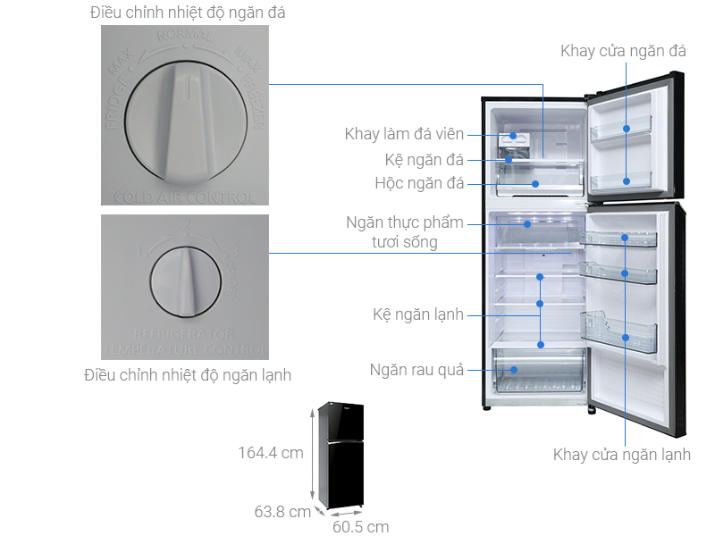 Thông số kỹ thuật Tủ lạnh Panasonic Inverter 306 lít NR-BL340PKVN