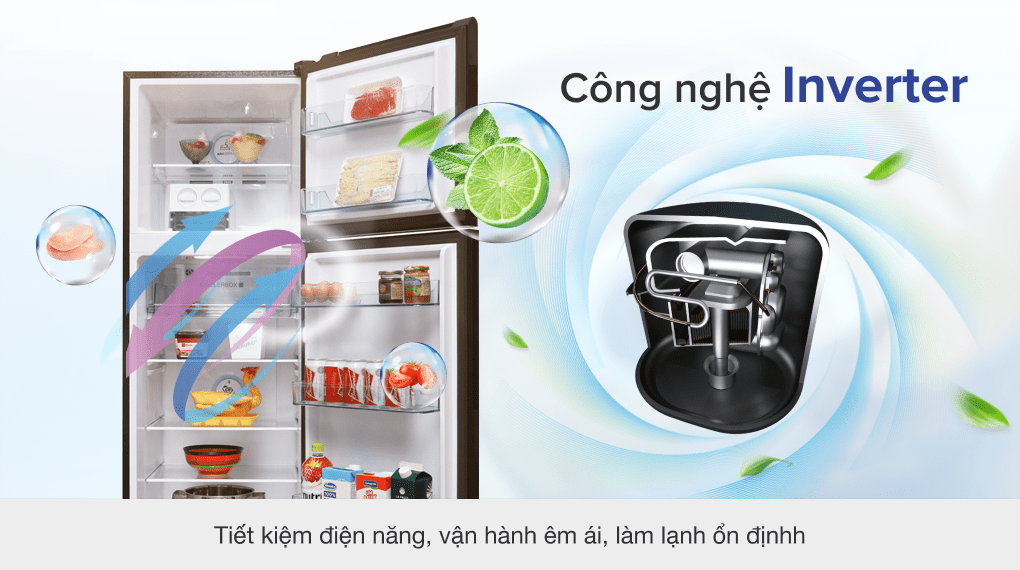 Tủ lạnh Aqua Inverter 270 lít AQR-IG288EN (GB)