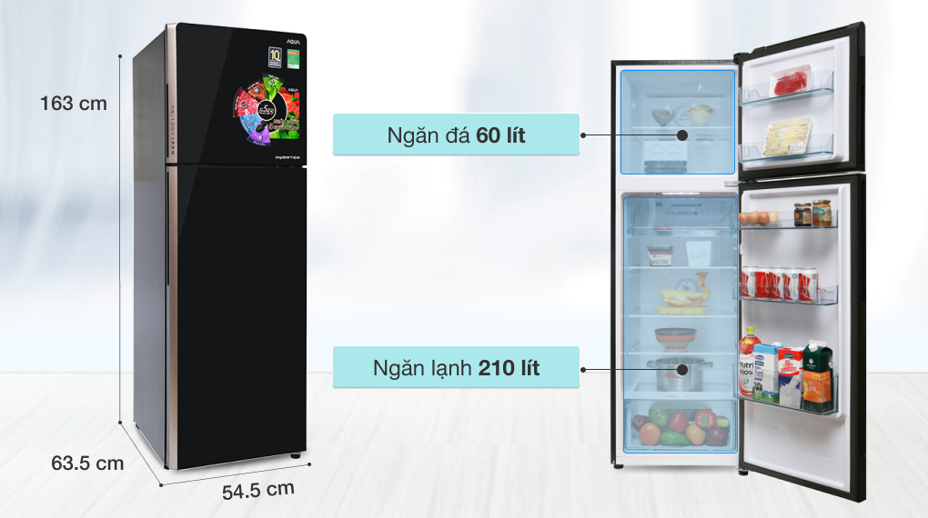 Tủ lạnh Aqua Inverter 270 lít AQR-IG288EN (GB)
