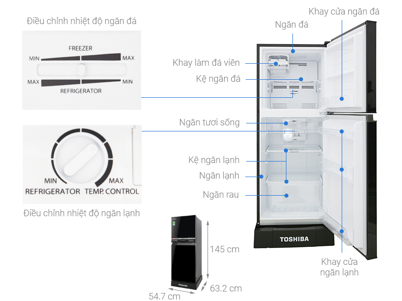 Tủ lạnh Inverter Toshiba 194 lít GR-A25VM (UKG) – Giá Rẻ
