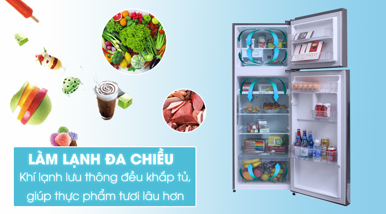 Làm lạnh đa chiều - Tủ lạnh LG Inverter 208 lít GN-L208S