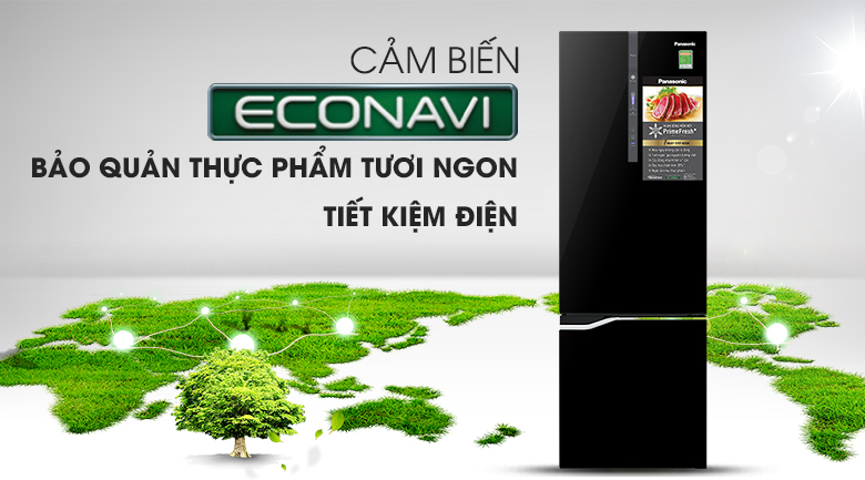 Cảm biến Eco - Tủ lạnh Panasonic Inverter 322 lít NR-BV368GKV2