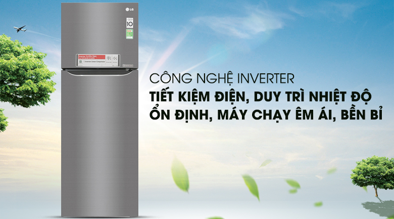 Máy nén Inverter tuyến tính, tiết kiệm năng lượng hiệu quả - Tủ lạnh LG Inverter 315 lít GN-L315S