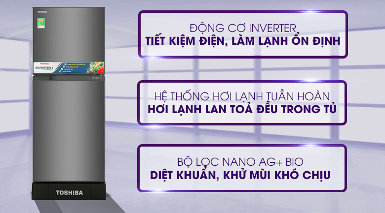Tủ lạnh Toshiba Inverter 194 lít GR-A25VS (DS)