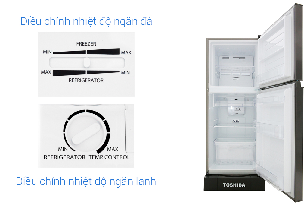 Tủ lạnh Toshiba Inverter 194 lít GR-A25VS (DS) Màu Xám