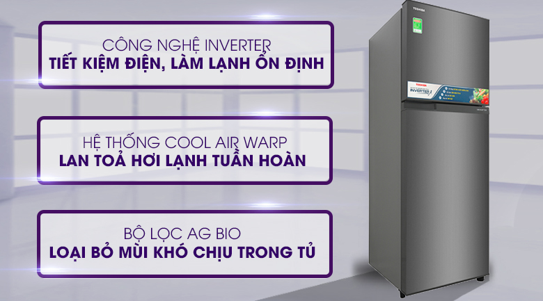 Tủ lạnh Toshiba Inverter 233 lít GR-A28VS (DS)