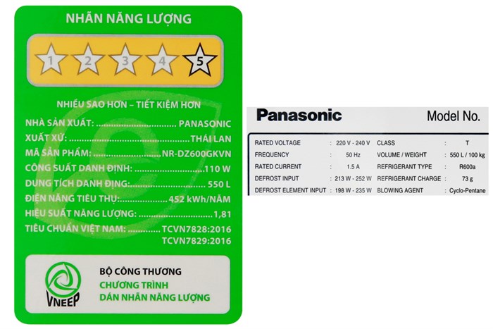 Tủ lạnh Panasonic Inverter 550 lít NR-DZ600GKVN Màu Đen