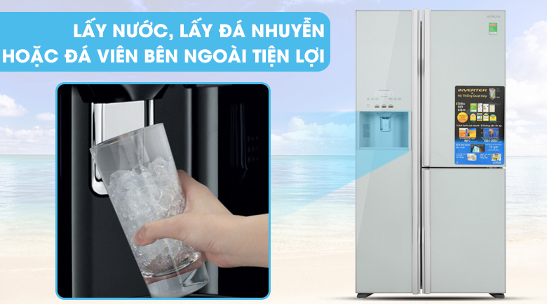 Trang bị ngăn chứa nước bên ngoài - Tủ lạnh Hitachi Inverter 584 lít R-M700GPGV2 GS