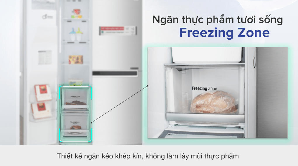 Tủ lạnh LG Inverter 601 lít Side By Side GR-D247JDS - 10