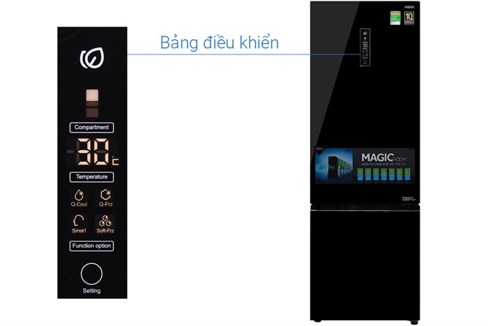 Tủ lạnh Aqua Inverter 324 lít AQR-IG378EB GB Màu Đen