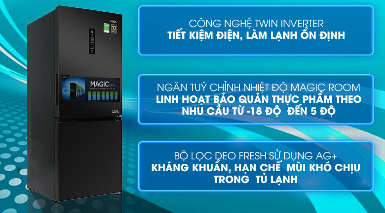 Tủ lạnh Aqua Inverter 260 lít AQR-I298EB BS - 13