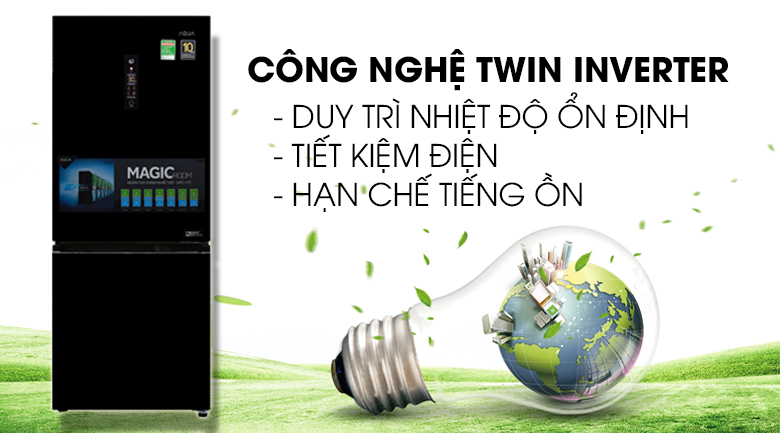 Tủ lạnh Aqua Inverter 260 lít AQR-I298EB BS - 18