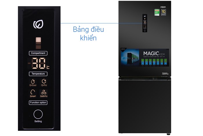 Tủ lạnh Aqua Inverter 260 lít AQR-I298EB BS Màu Đen