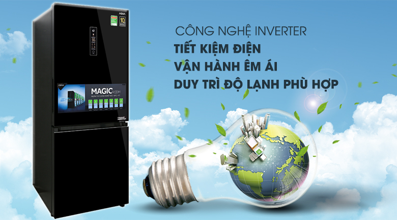 Tủ lạnh Aqua Inverter 260 lít AQR-IG298EB GB