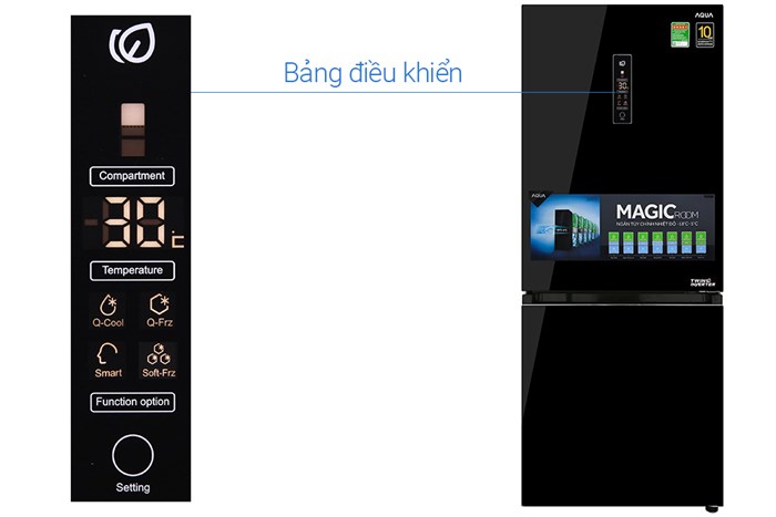 Tủ lạnh Aqua Inverter 260 lít AQR-IG298EB GB Màu Đen