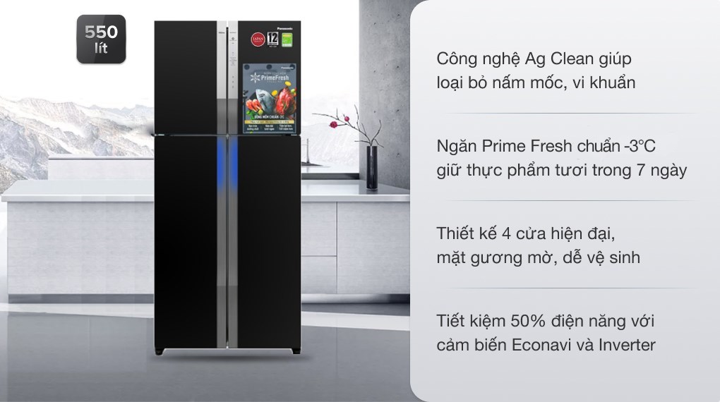 Tủ lạnh Panasonic Inverter 550 lít NR-DZ600GXVN