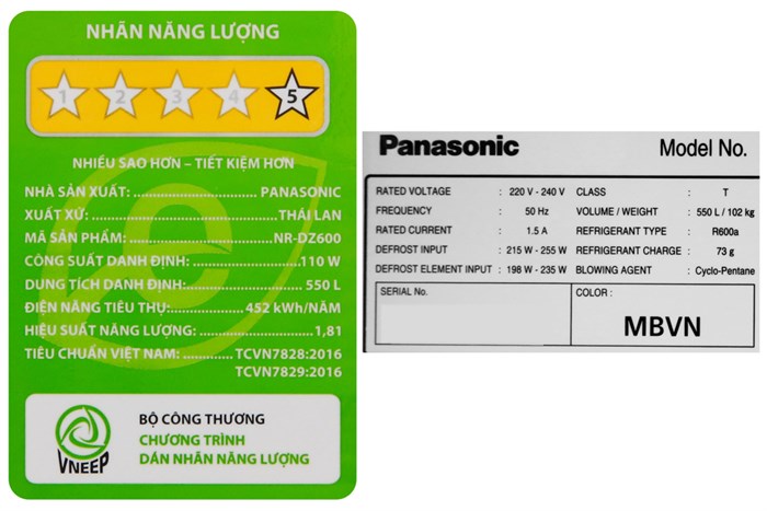 Tủ lạnh Panasonic Inverter 550 lít NR-DZ600MBVN Màu Xám