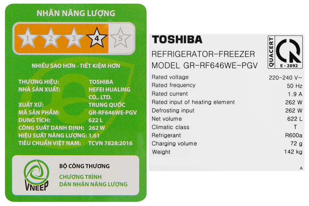 Tủ lạnh Toshiba Inverter 622 lít GR-RF646WE-PGV(24) - 16