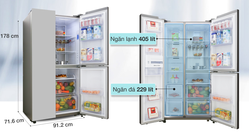 Tủ lạnh Samsung Inverter 634 lít RS63R5571SL/SV