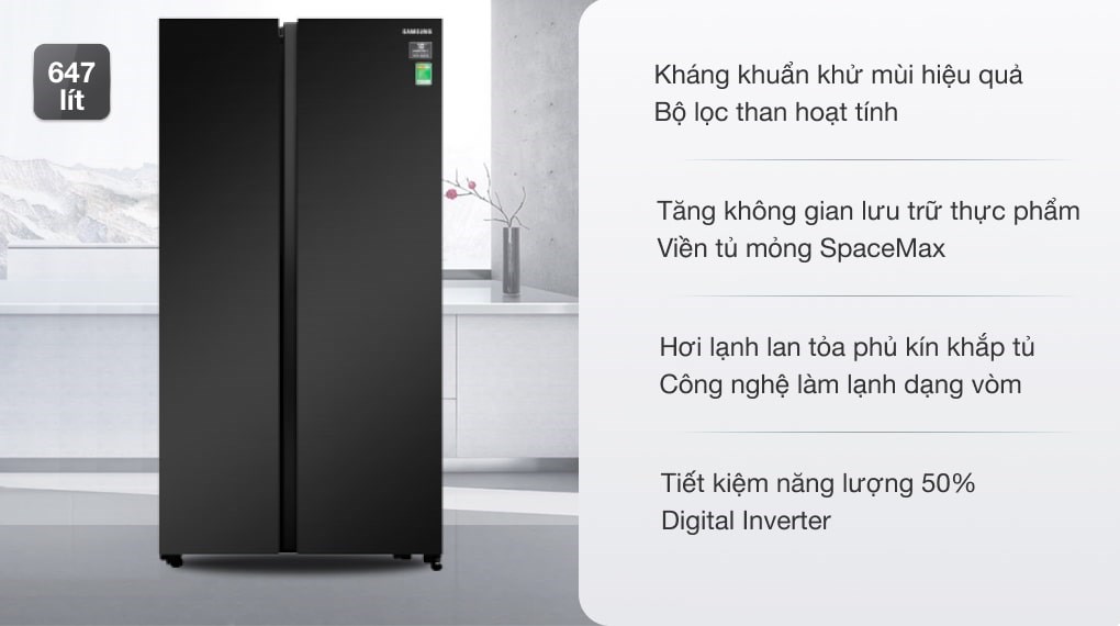 Tủ lạnh Samsung Inverter 655 lít Side By Side RS62R5001B4/SV - 12