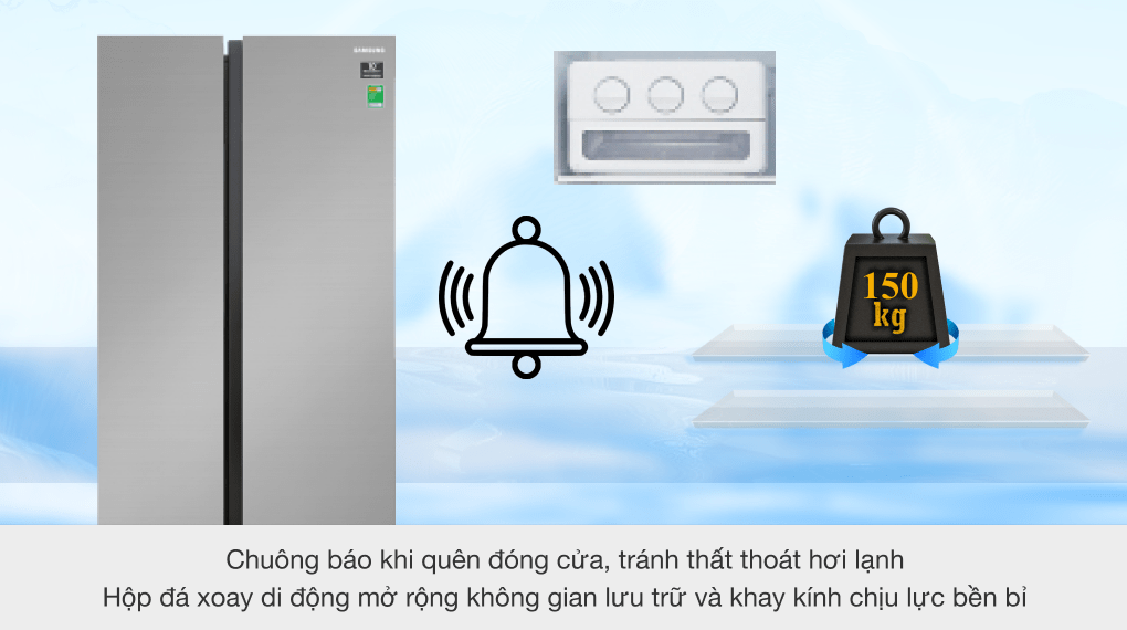 Tủ lạnh Samsung Inverter 655 lít Side By Side RS62R5001M9/SV