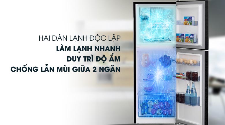 2 dàn lạnh độc lập - Tủ lạnh Beko Inverter 188 lít RDNT200I50VWB