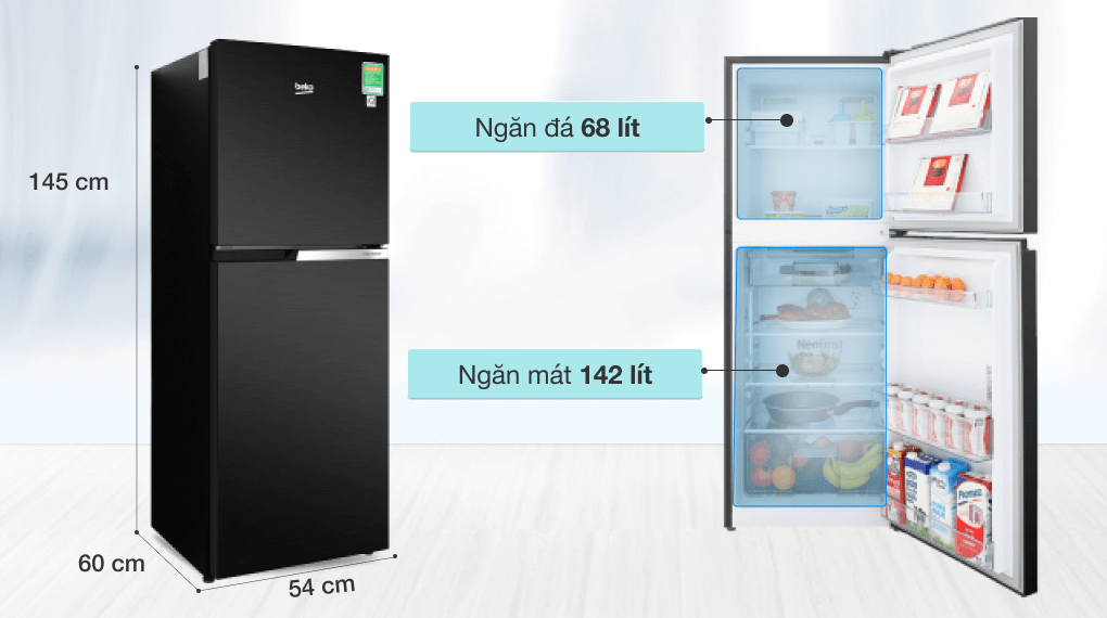 Tủ lạnh Beko Inverter 210 lít RDNT231I50VWB