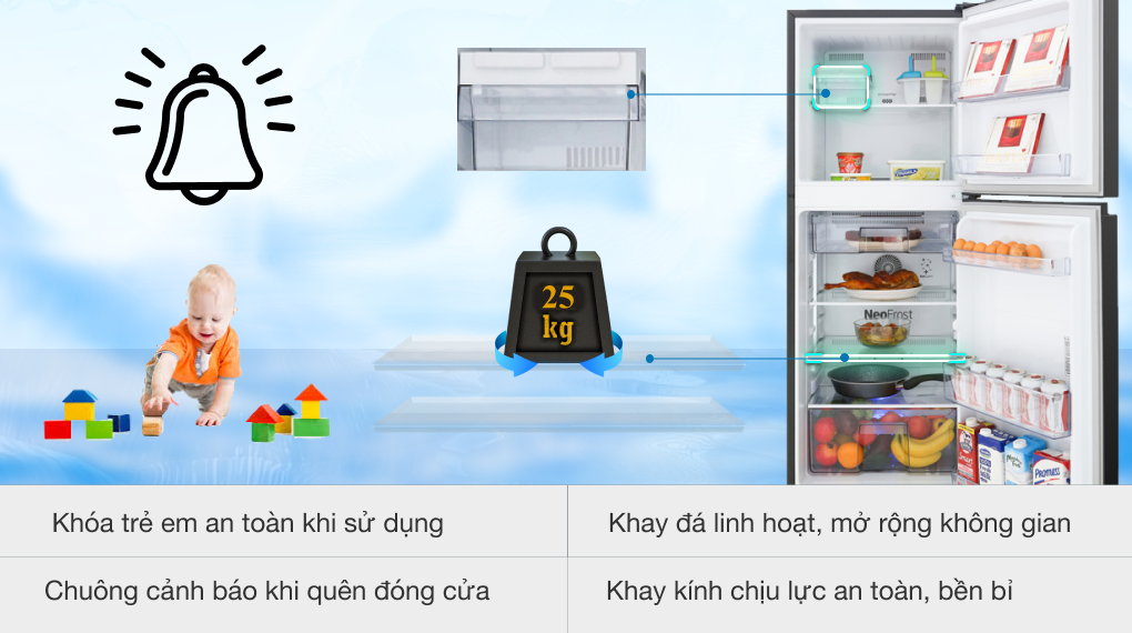 Tủ lạnh Beko Inverter 210 lít RDNT231I50VWB