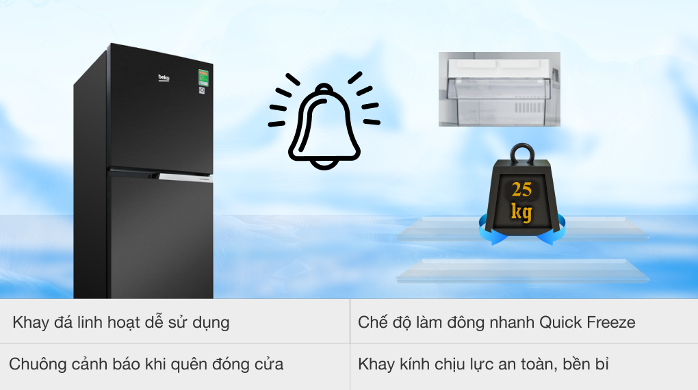 Tủ lạnh Beko Inverter 250 lít RDNT271I50VWB - 9