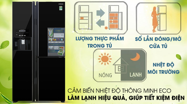 cảm biến nhiệt Eco - Tủ lạnh Hitachi Inverter 584 lít R-FM800GPGV2 GBK