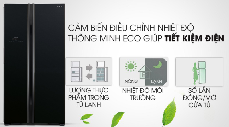 Tủ lạnh Hitachi Inverter 605 lít R-FS800PGV2 GBK - Thao tác nhanh gọn với cơ chế cảm biến nhiệt Eco 