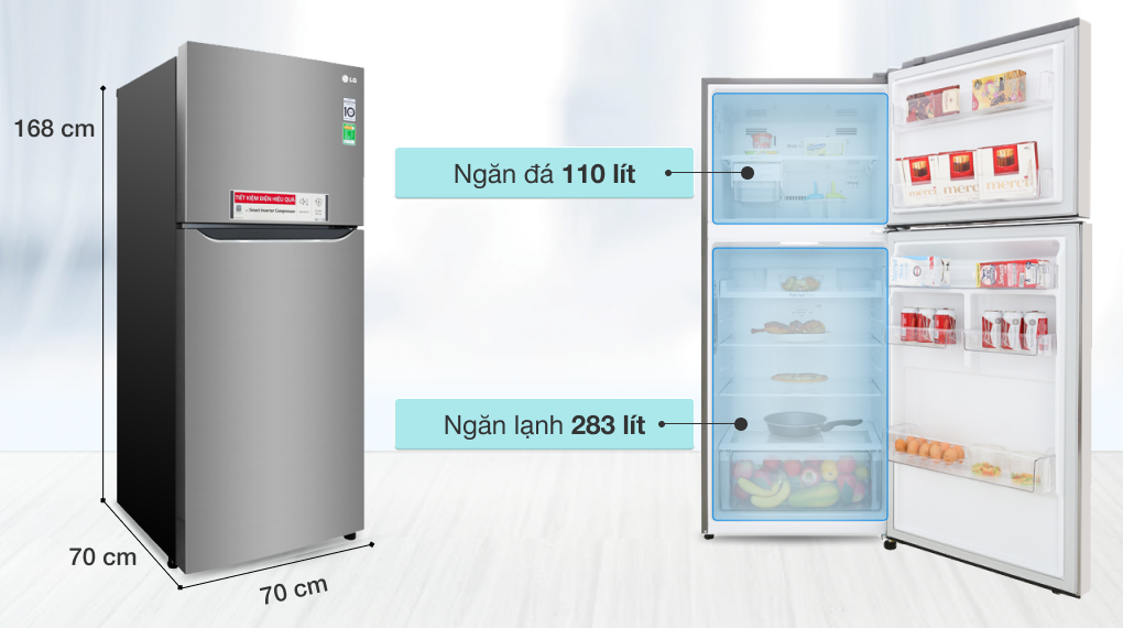 Tủ lạnh LG Inverter 393 lít GN-M422PS