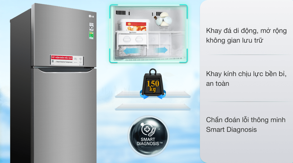 Tủ lạnh LG Inverter 393 lít GN-M422PS - 17